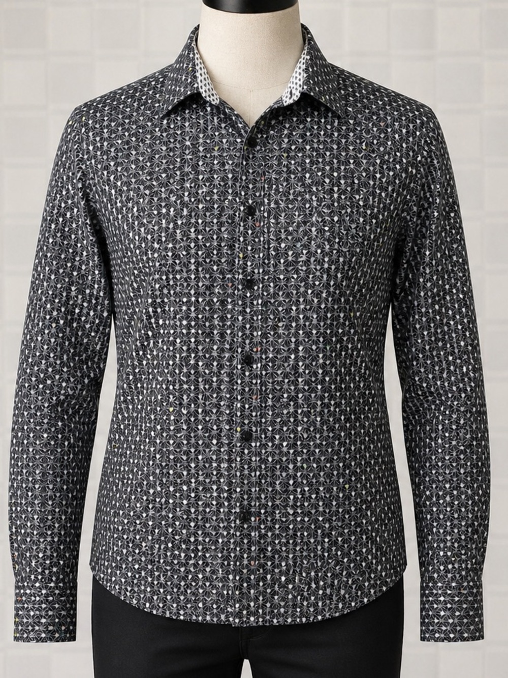 John Lennon button up shirts embroidered and lower peace sign button men’s Large